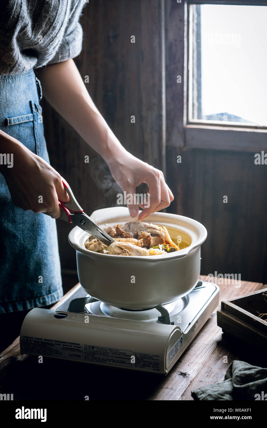 Korean ginseng chicken soup Stock Photo Alamy
