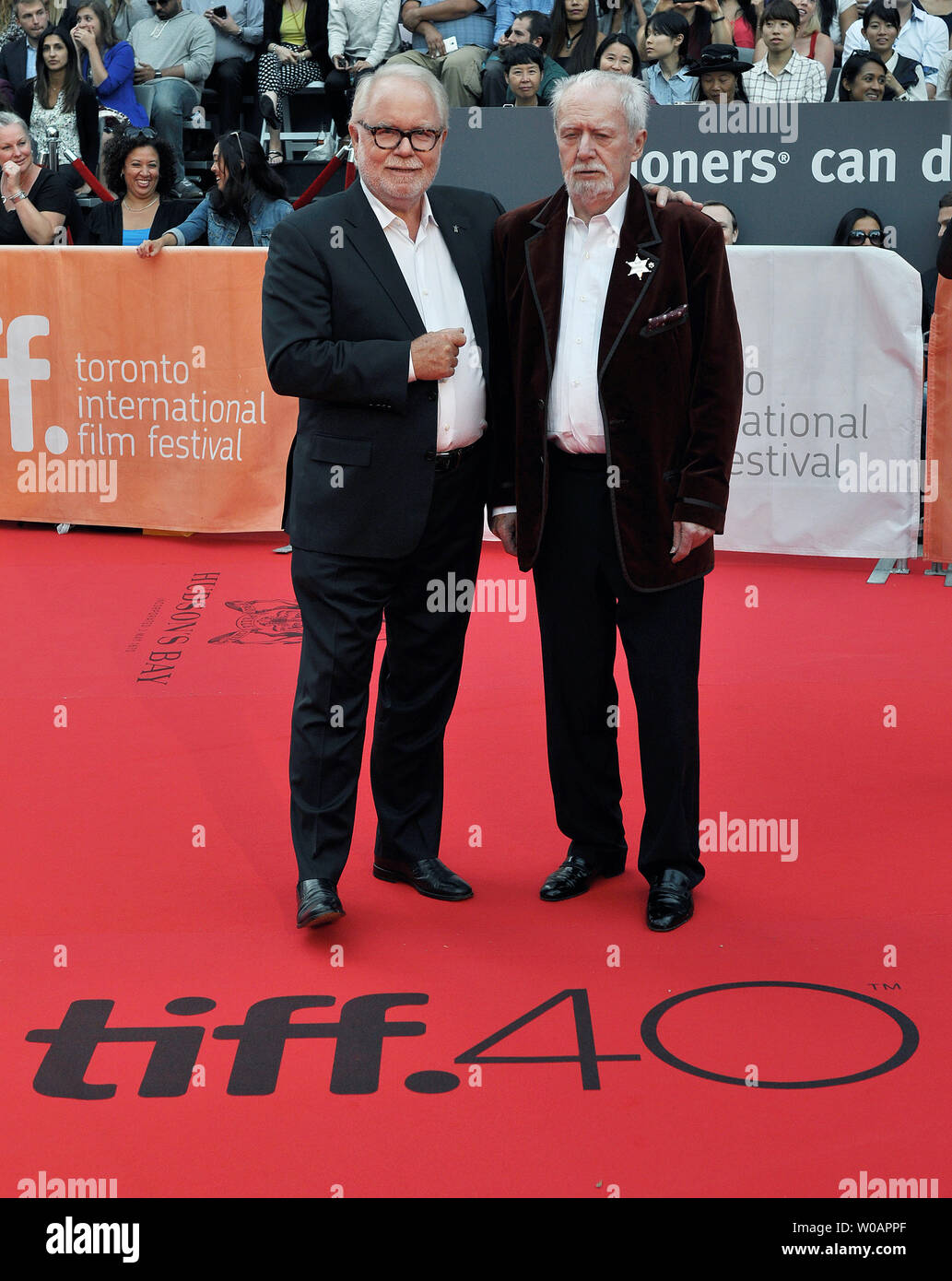 Two of the founders of the Toronto International Film Festival Henk van der Kolk (L) and William Marshall attend the world premiere of 'Demolition' at Roy Thomson Hall on opening night of the festival's 40th anniversary in Toronto, Canada on September 10, 2015. Photo by Christine Chew/UPI Stock Photo