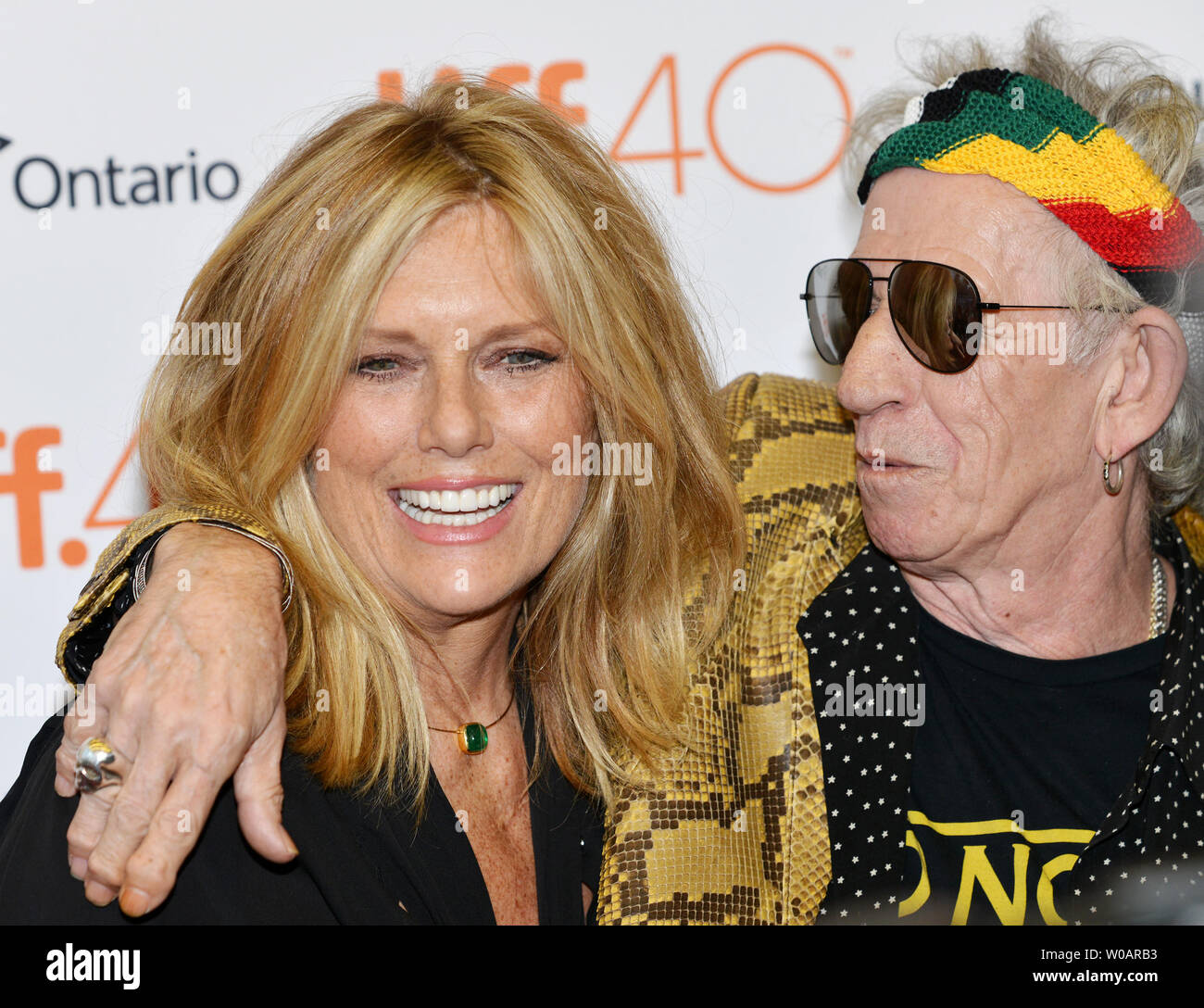 Rolling Stones Guitarist Keith Richards And His Wife Patti Hansen Arrive At The World Premiere Of The Documentary Keith Richards Under The Influence At The Princess Of Wales Theatre During The Toronto