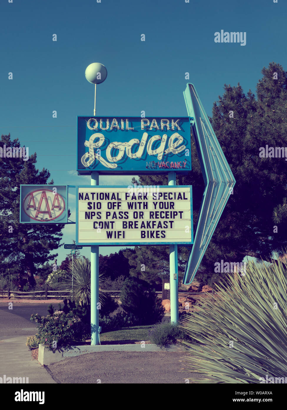 Classic Motel sign in Kanab Utah USA Stock Photo