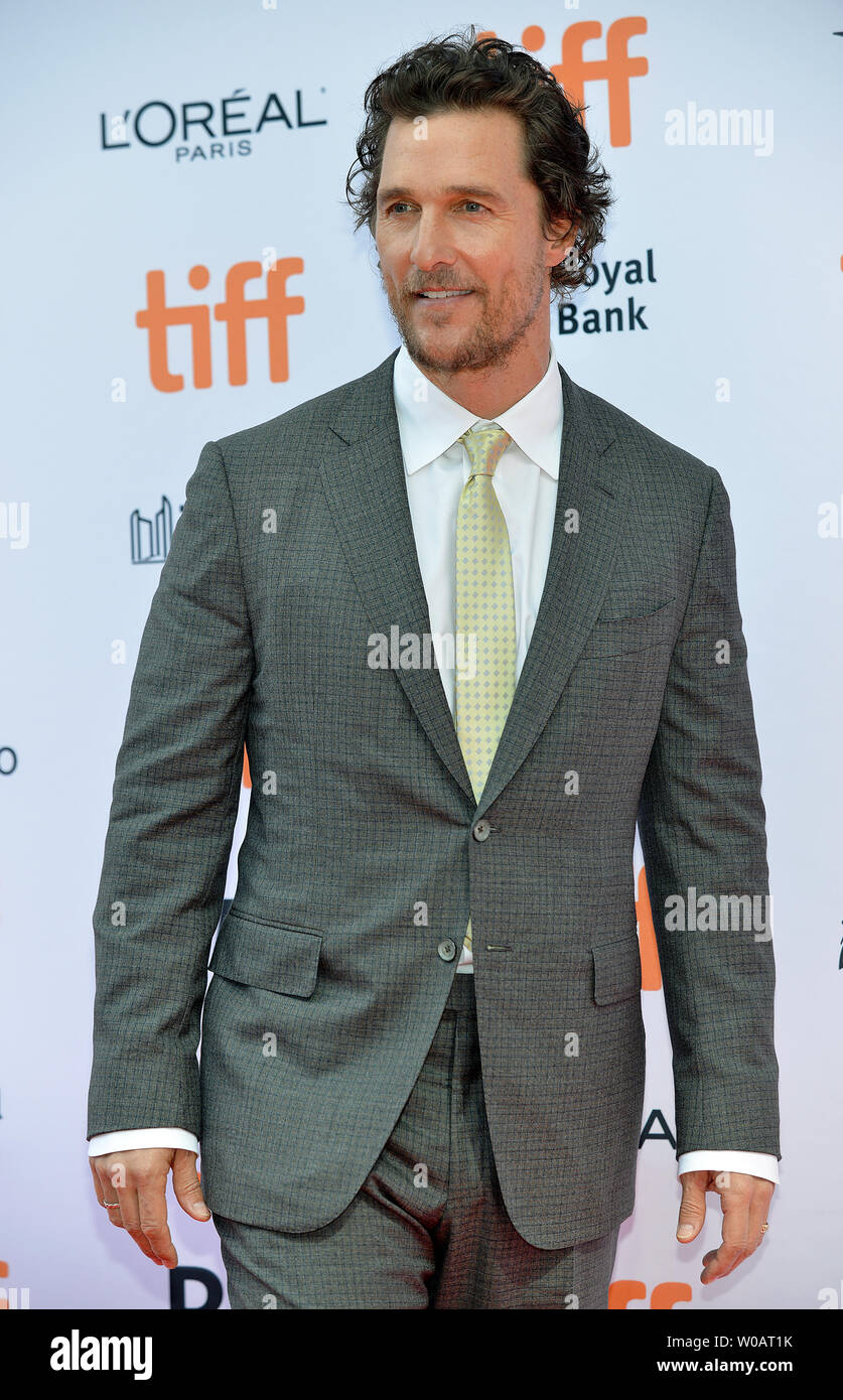 Matthew McConaughey arrives at the Toronto International Film Festival premiere of 'Sing' at the Princess of Wales Theatre in Toronto, Canada on September 11, 2016. Photo by Christine Chew/UPI Stock Photo
