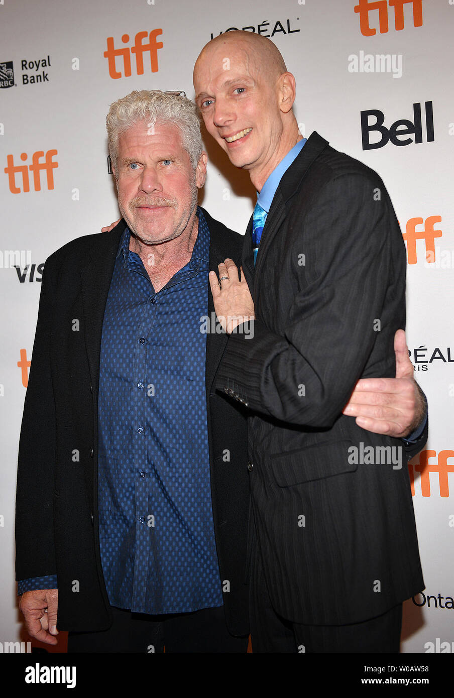 Ron Perlman (L) and Doug Jones attend the Toronto International Film Festival premiere of 'The Shape of Water' at the Elgin Theatre in Toronto, Canada on September 11, 2017. Photo by Christine Chew/UPI Stock Photo