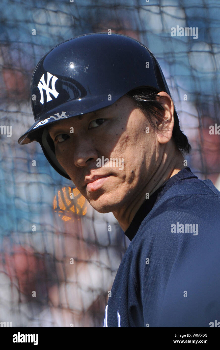 New York Yankees' outfielder Hideki Matsui, of Japan, fields a