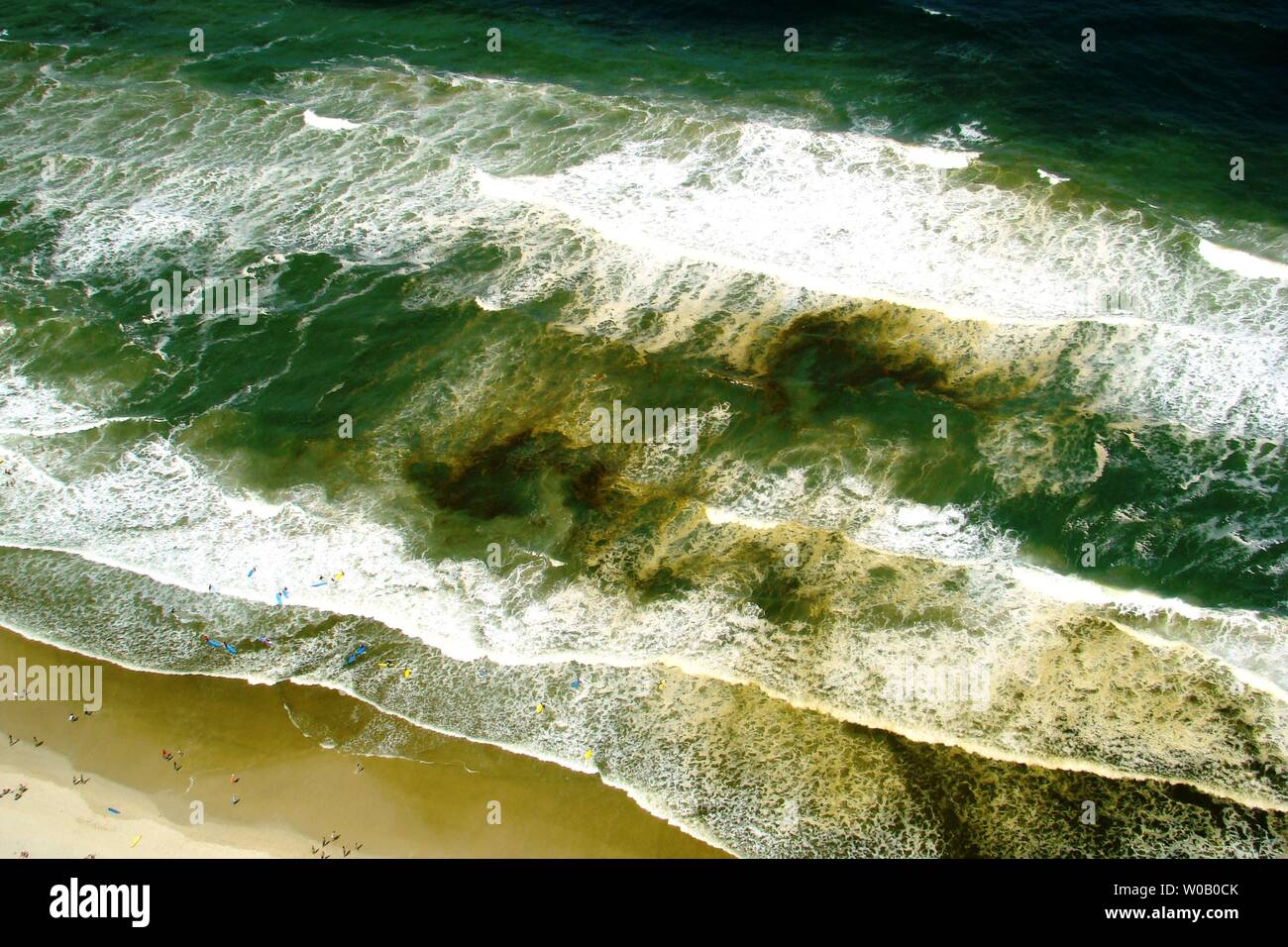 The waves seen from above in Surfers Paradise, Australia Stock Photo