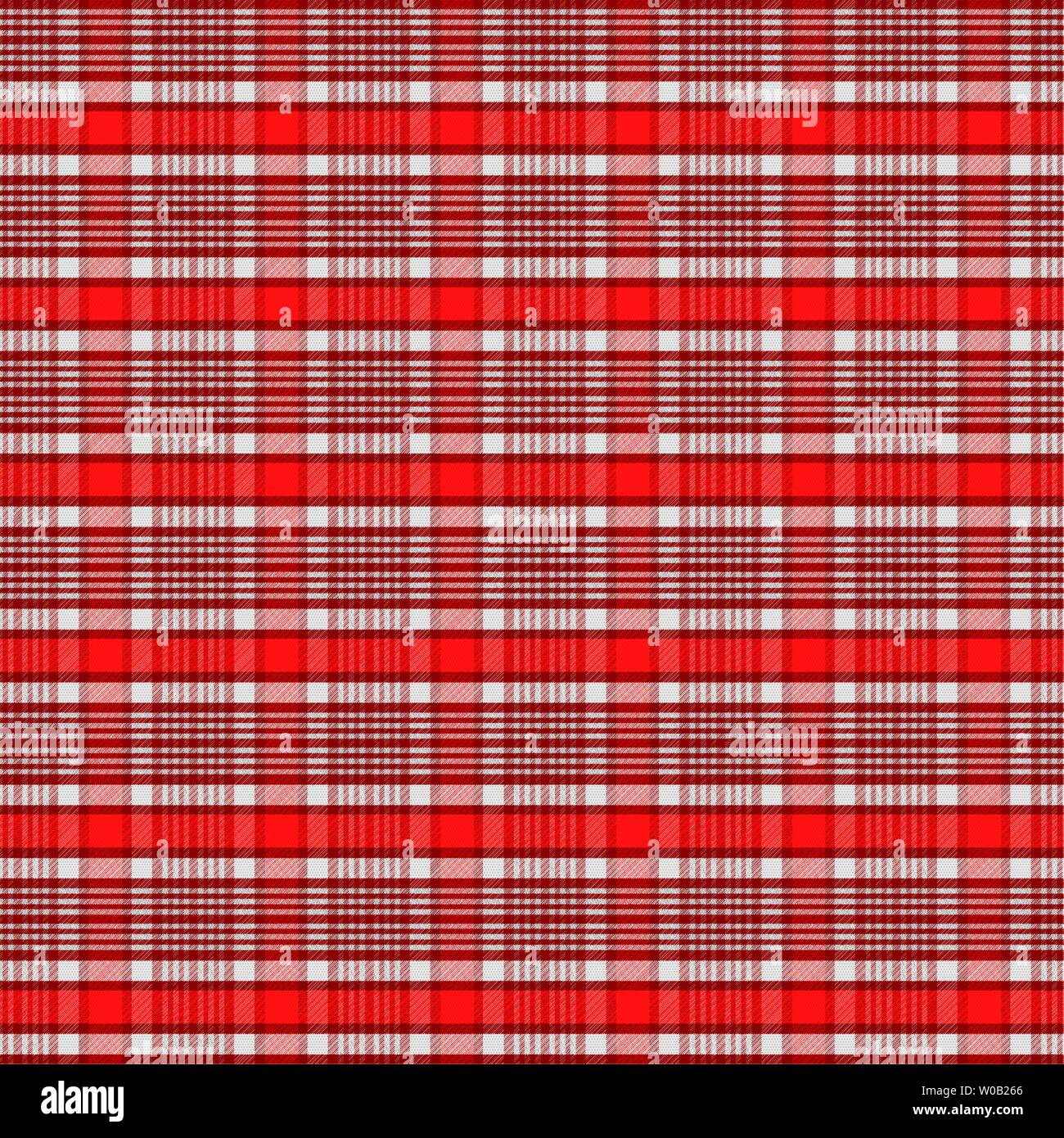 Tartan Pattern in Red and White . Texture for plaid, tablecloths, clothes, shirts, dresses, paper, bedding, blankets, quilts and other textile product Stock Vector