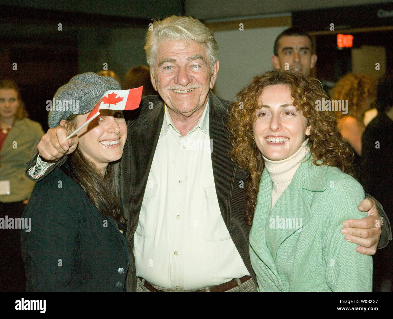 Actors Jenny Albano (L) and Seymour Cassel and director Alexandra Brodsky (R) arrive for the anniversary gala of the Vancouver International Film Festival in Vancouver, British Columbia, October 8, 2005. Friends and co-writers, Albano and Brodsky talked Cassel into starring in their John Cassavetes influenced film 'Bittersweet Place' (USA) which is screening at the festival.  (UPI Photo/Heinz Ruckemann) Stock Photo
