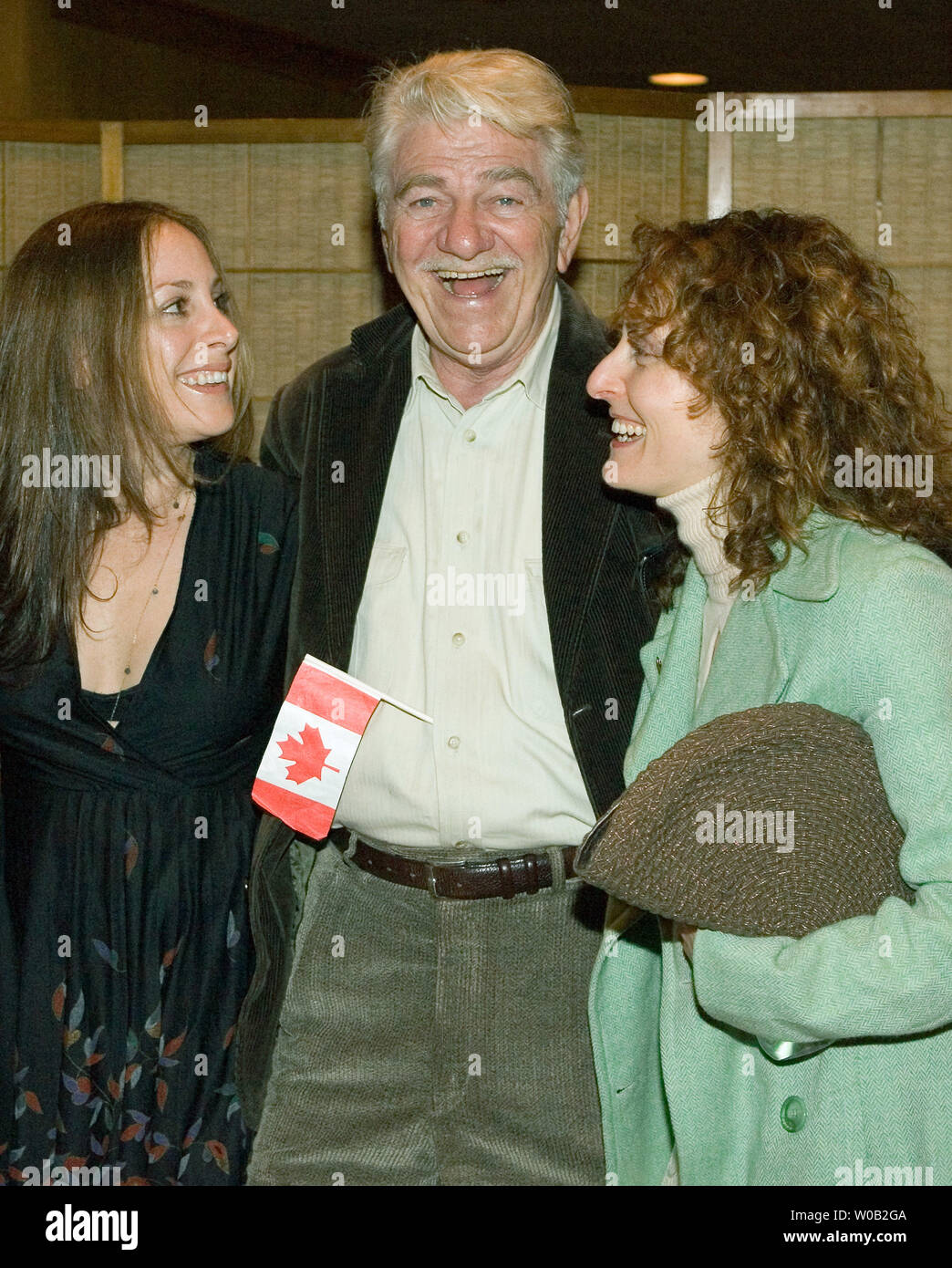 Actors Jenny Albano (L) and Seymour Cassel and director Alexandra Brodsky (R) at the anniversary gala of the Vancouver International Film Festival in Vancouver, British Columbia, October 8, 2005. Friends and co-writers, Albano and Brodsky talked Cassel into starring in their John Cassavetes influenced film 'Bittersweet Place' (USA) which is screening at the festival.  (UPI Photo/Heinz Ruckemann) Stock Photo