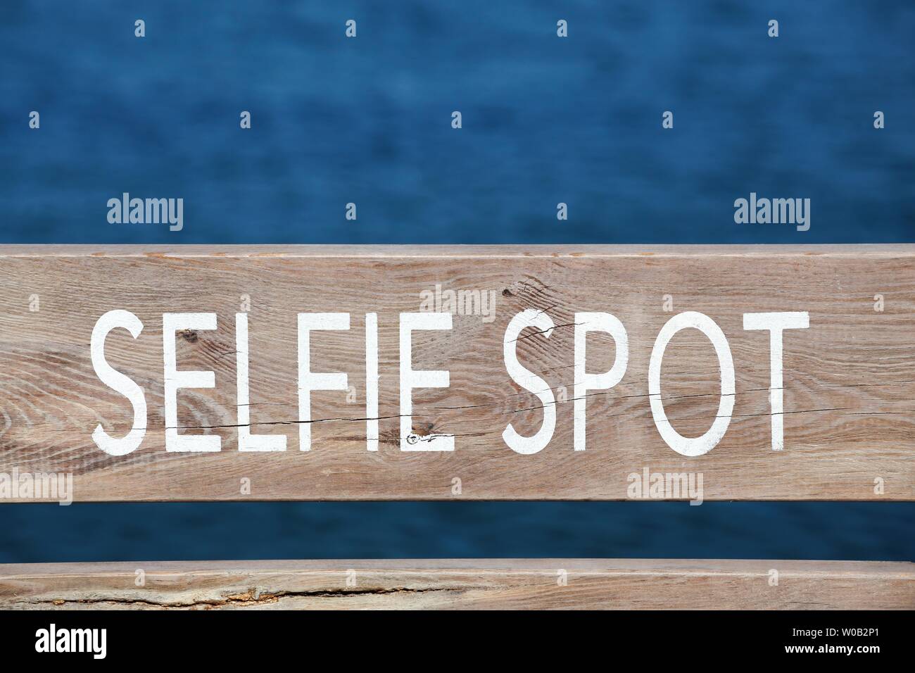 Selfie spot sign and point of view Stock Photo Alamy