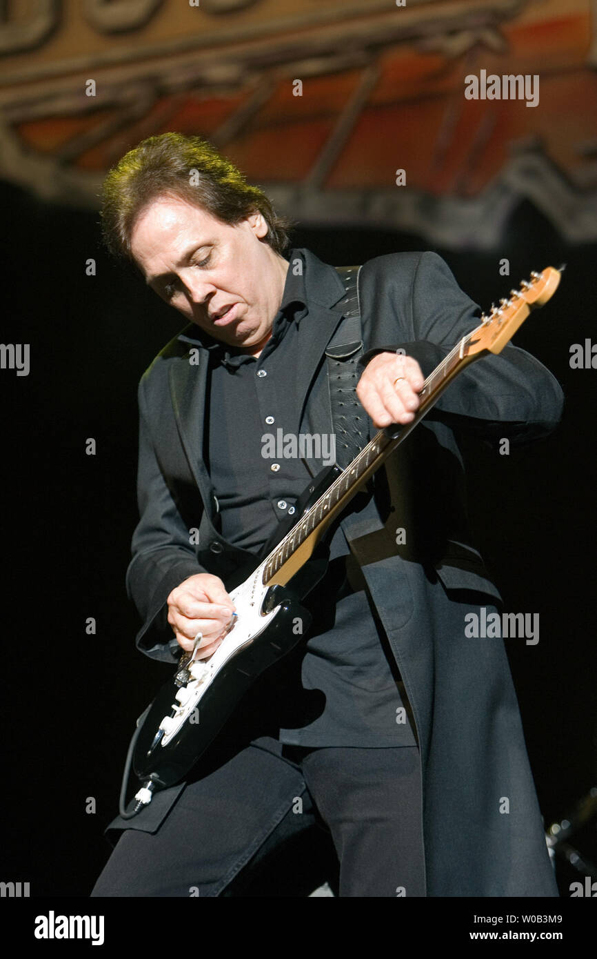 John McFee performs along with the rest of the Doobie Brothers at Richmond's River Rock Casino near Vancouver British Columbia, April 14, 2006.  (UPI Photo/Heinz Ruckemann) Stock Photo