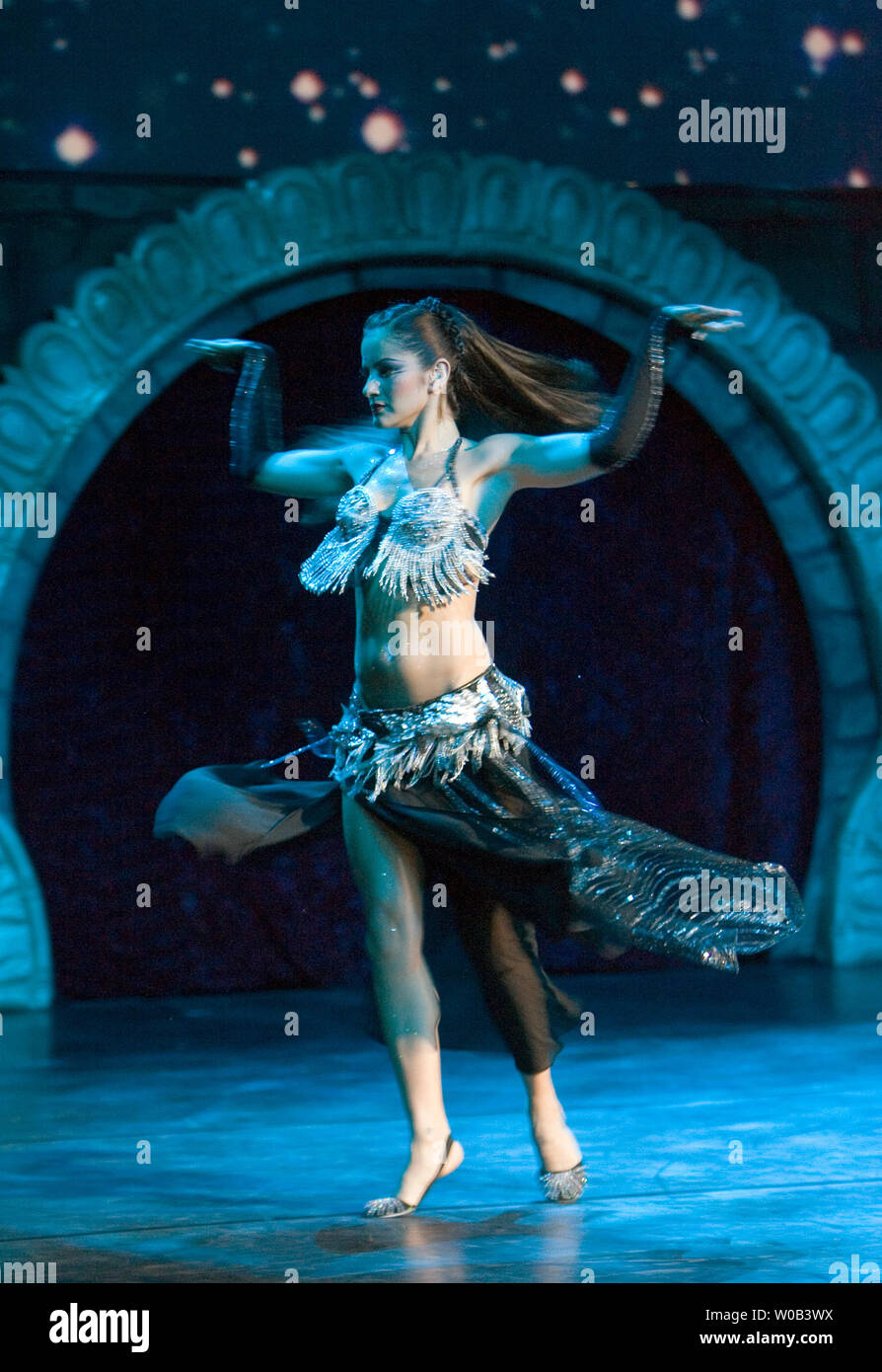 A scene from 'Night of the Sultans - Performing Pandora's Legend' a new version of the saga of Prometheus created by German author, director and actor Rufus Beck and produced by Marcel Avram, opens to a full house at Richmond's River Rock Casino, near Vancouver, British Columbia, May 30, 2006. The show opens next at New York's Radio City Music Hall after finishing it's engagement at River Rock Casino June 11th.    (UPI Photo/Heinz Ruckemann) Stock Photo