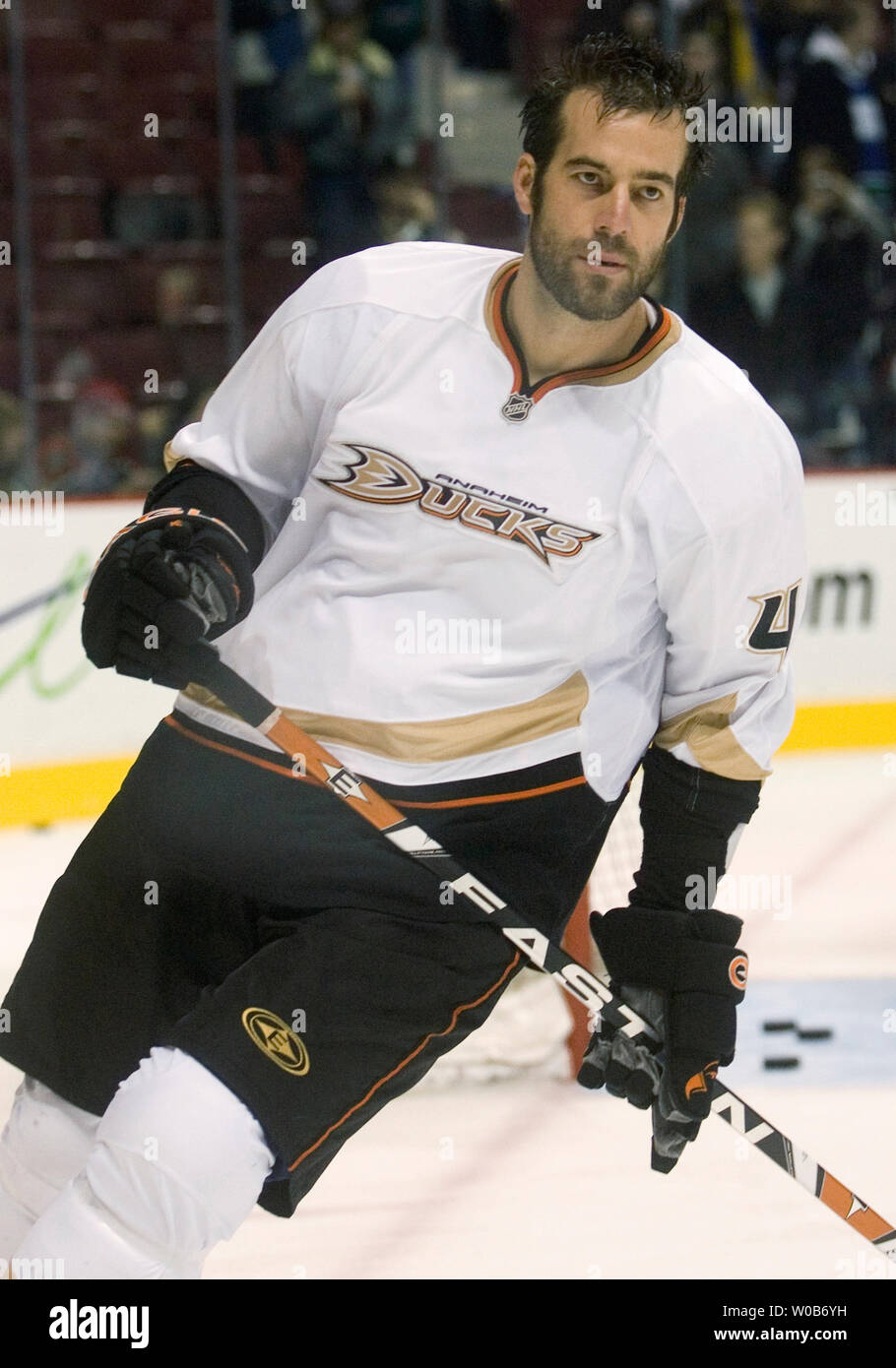 Vancouver Canucks Todd Bertuzzi during warm up for a NHL game