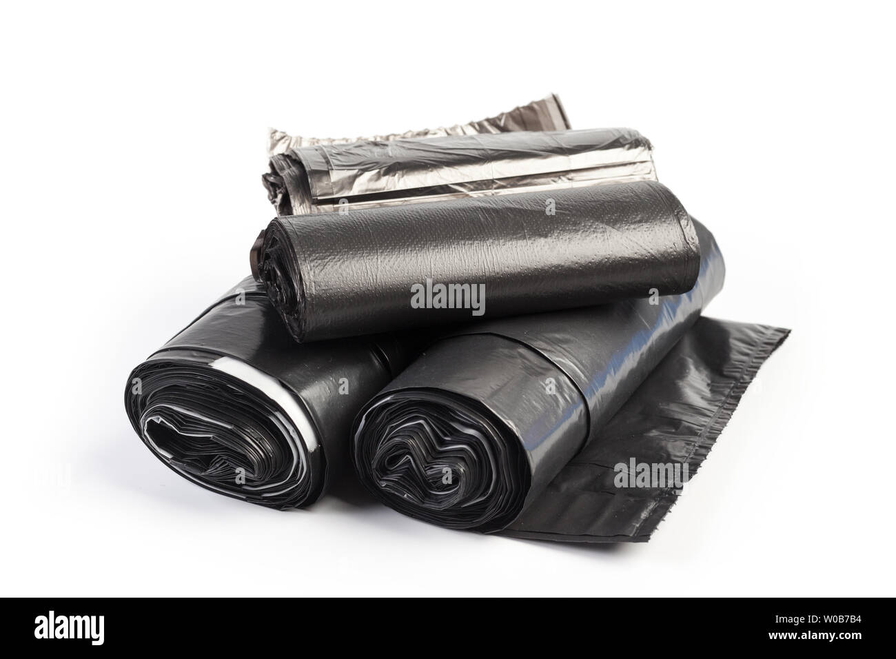 roll of plastic garbage bags isolated on white background Stock Photo ...