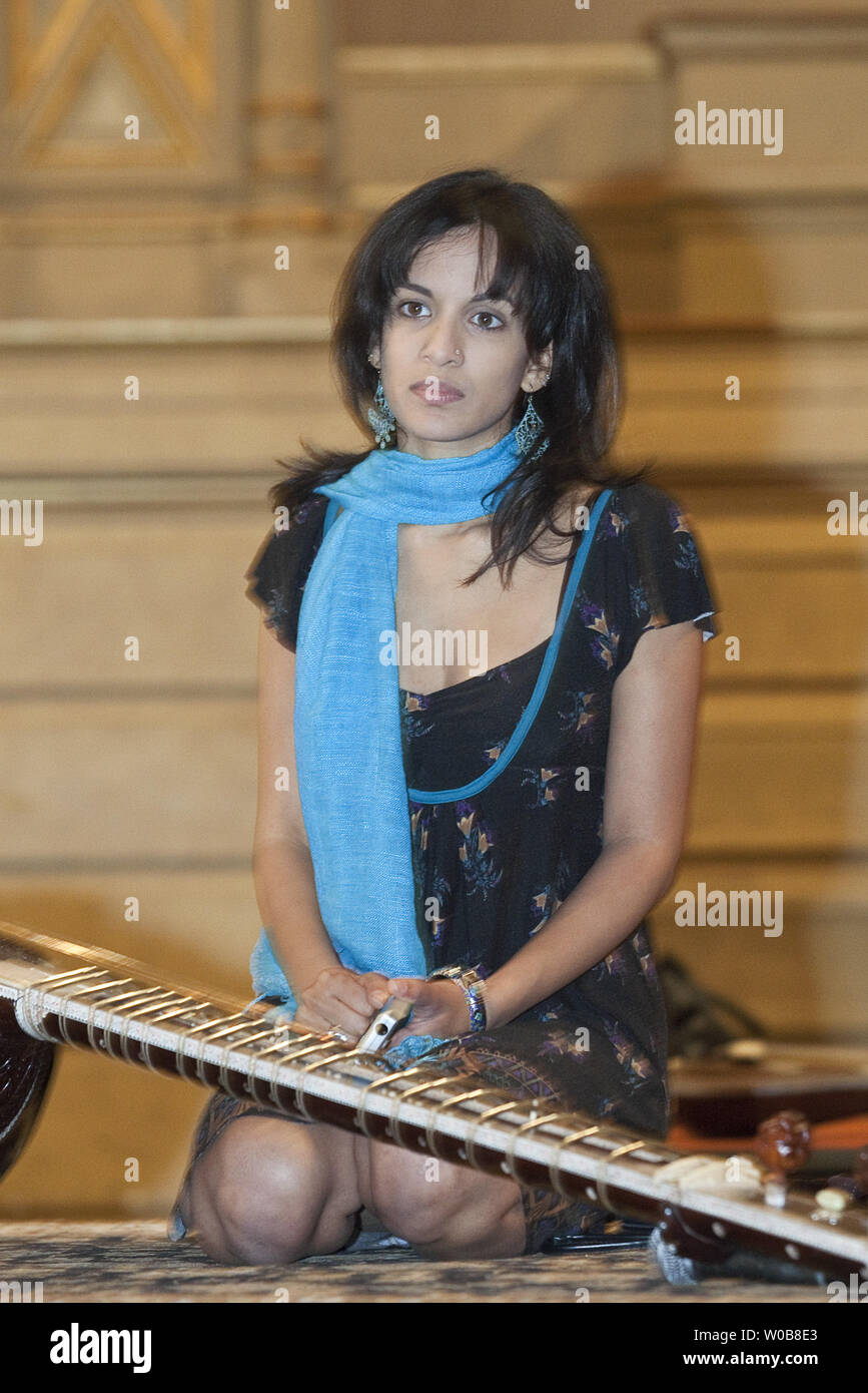 Anoushka Shankar 27 Years Old Arrives For A Sound Check At The Orpheum Theater In Vancouver British Columbia May 16 2009 Recently Completing A Farewell Tour Of Europe Ravi Shankar 89 Years Old Will Be Join