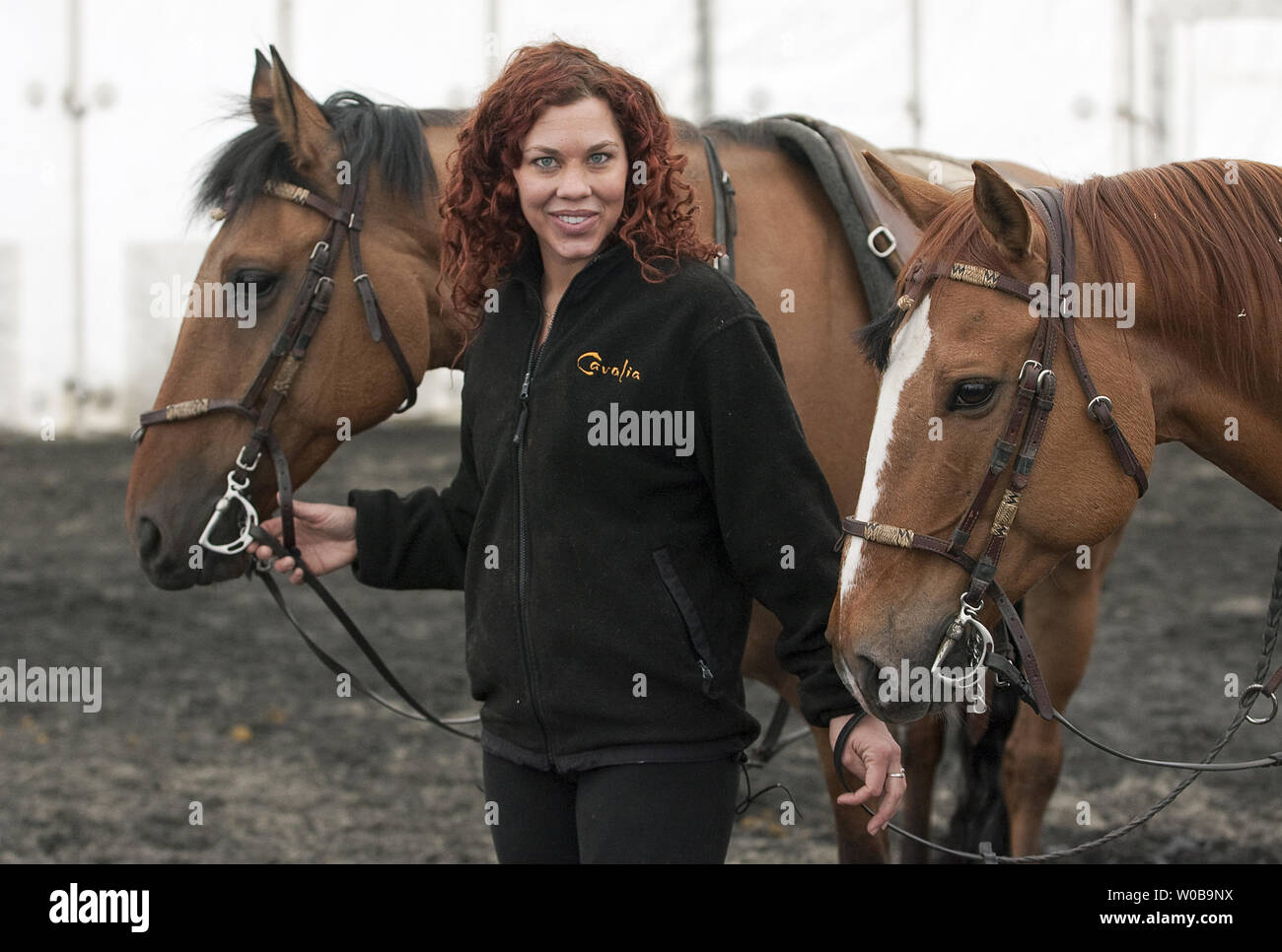 Cavalia performer Fairland Ferguson from Stanton Virginia demonstrates ...