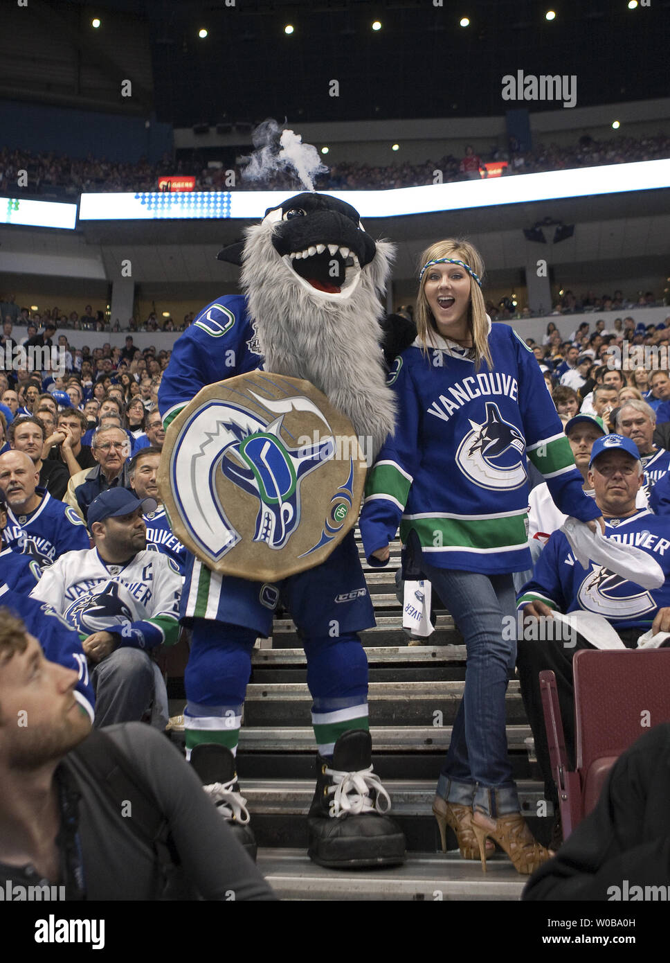 Fin, mascot for the Vancouver Canucks, poses for a portrait during News  Photo - Getty Images