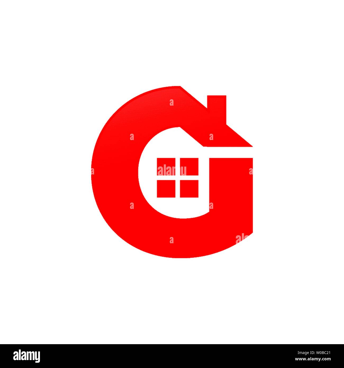 Letter G House Shape Vector Icon Symbol Graphic Logo Design Template Stock Vector
