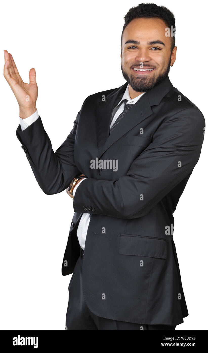 African business man isolated on white Stock Photo - Alamy