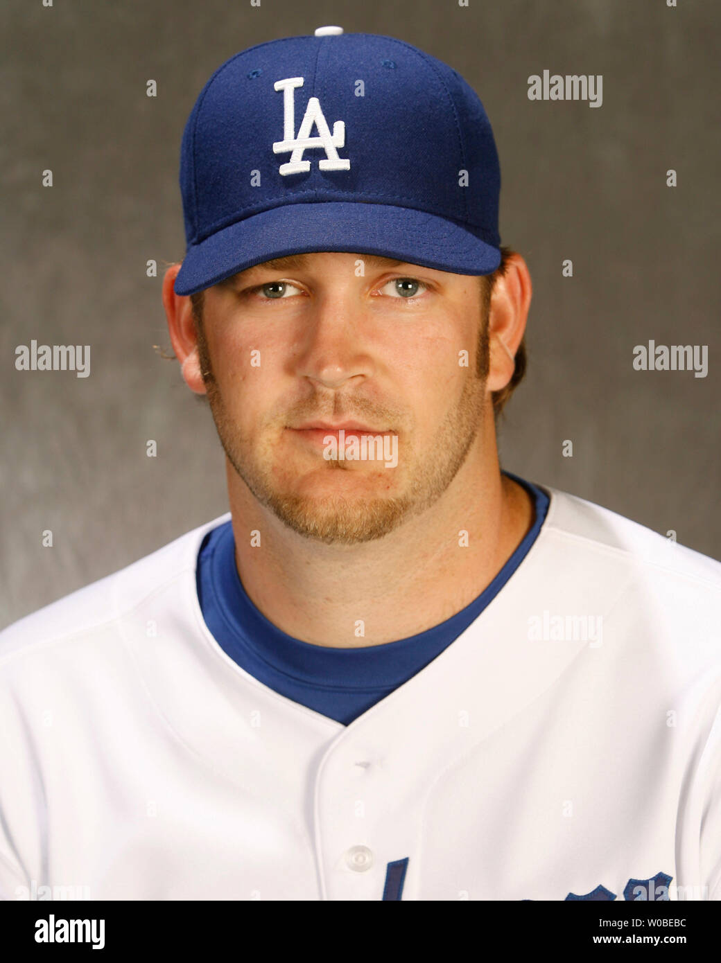 Los Angeles Dodgers pitcher Brad Penny poses for the camera on Major