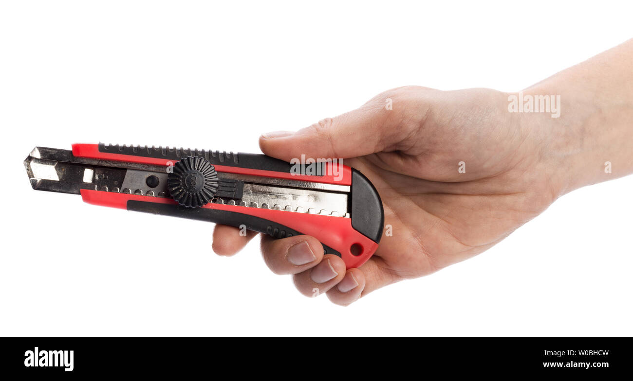 Clerical knife, clipping path, isolated on white background Stock Photo