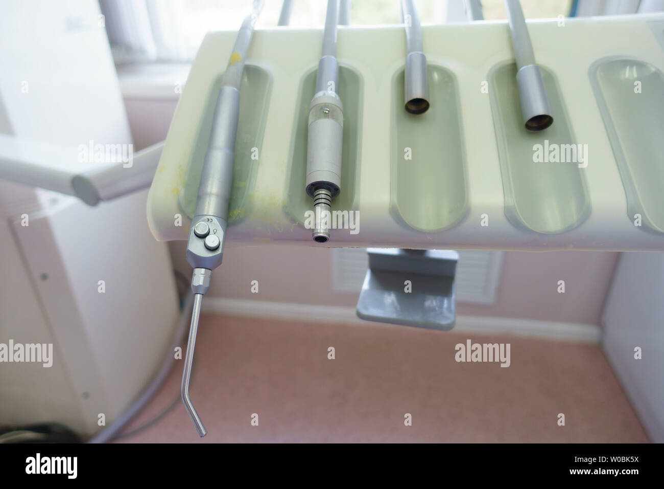 clean dental instruments in the office prepared for work Stock Photo