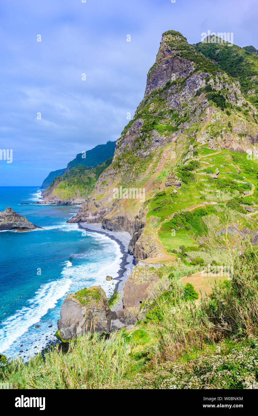 Beautiful landscape scenery of Madeira Island - View from Miradouro de Sao  Cristovao in the Northern coastline, Sao Vicente area near Boaventura, Port  Stock Photo - Alamy