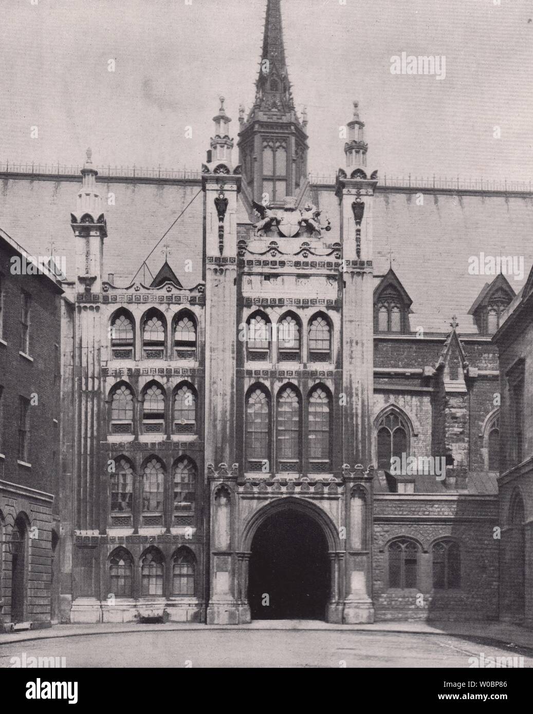 The Guildhall - From King Street. London 1896 old antique print picture Stock Photo