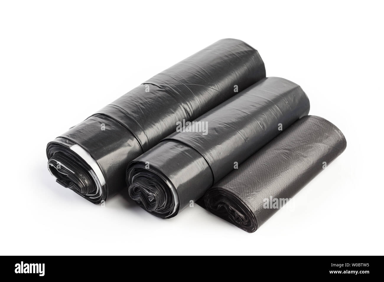 roll of plastic garbage bags isolated on white background Stock Photo ...