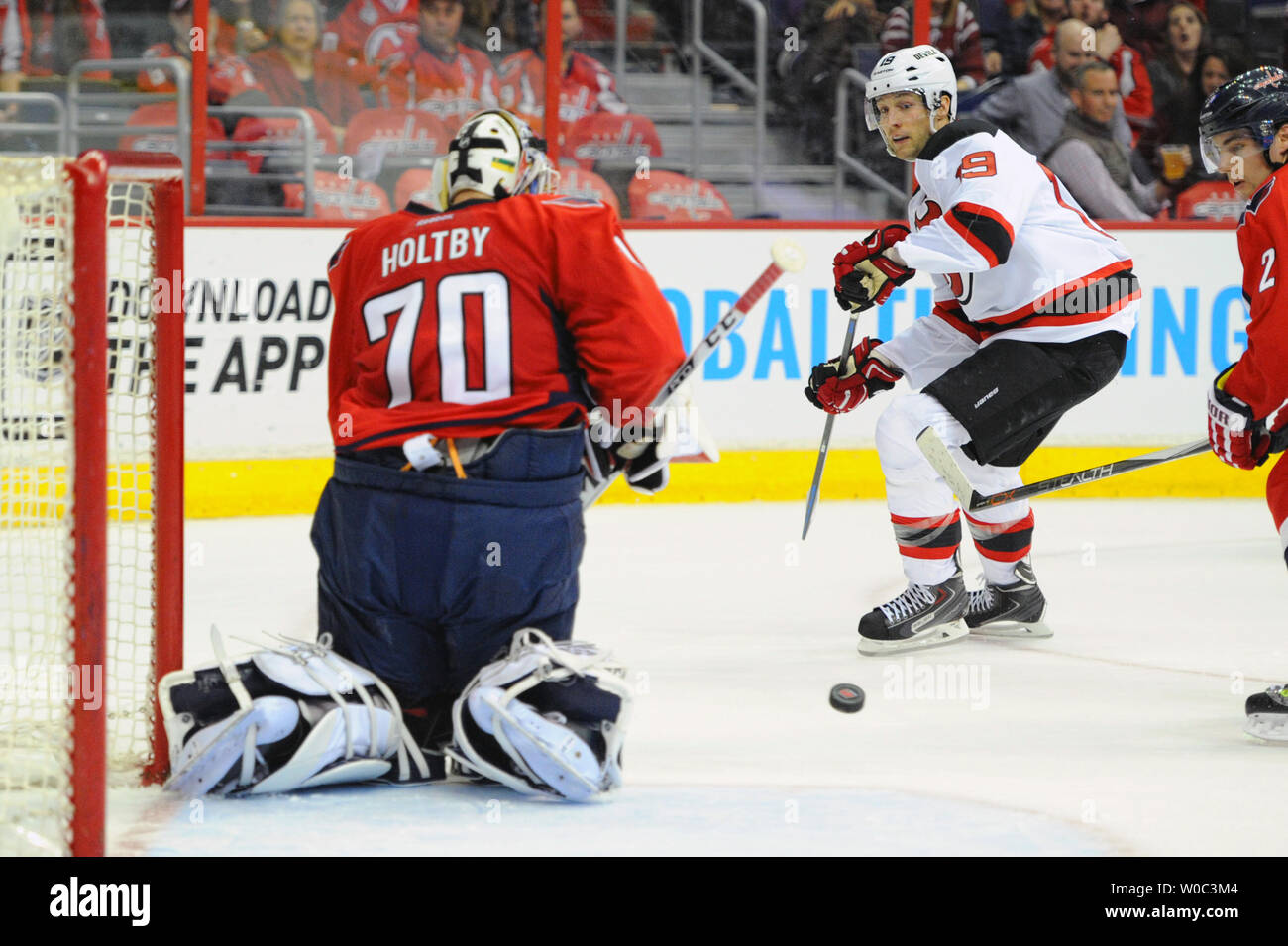 Washington Capitals goalie Braden Holtby (70) makes a save on a shot by