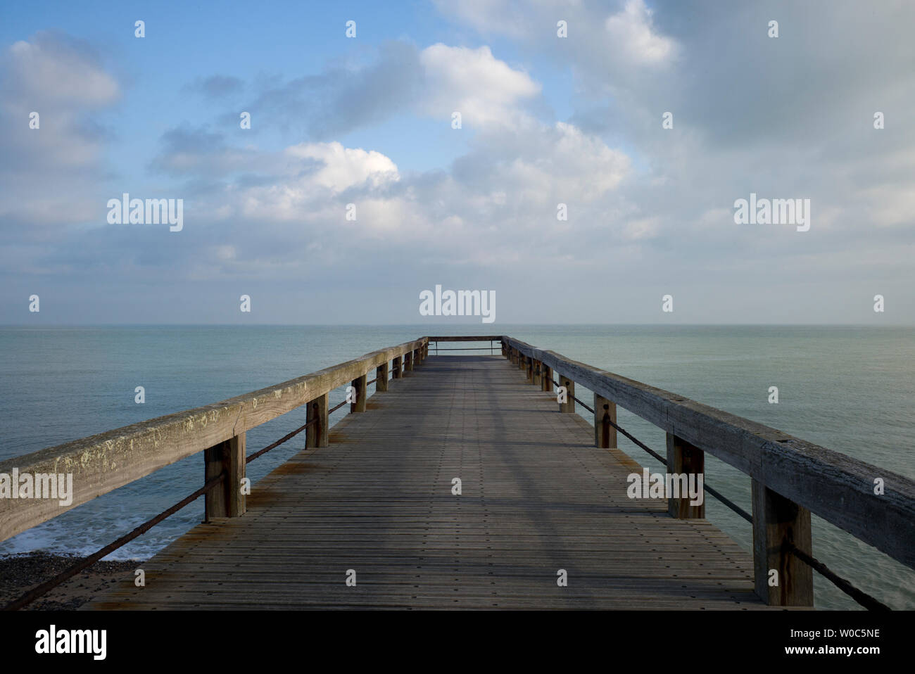Wooden Jetty, Normandy, France Stock Photo