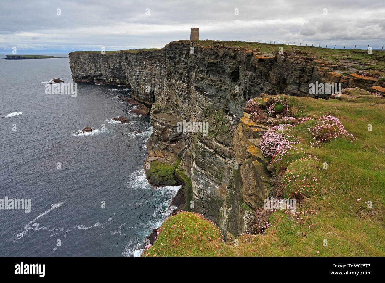View of Marwick Head and the Kitchener memorial Stock Photo