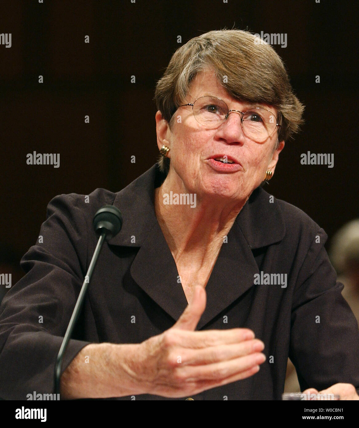 Former Attorney General Janet Reno testifies before the National ...