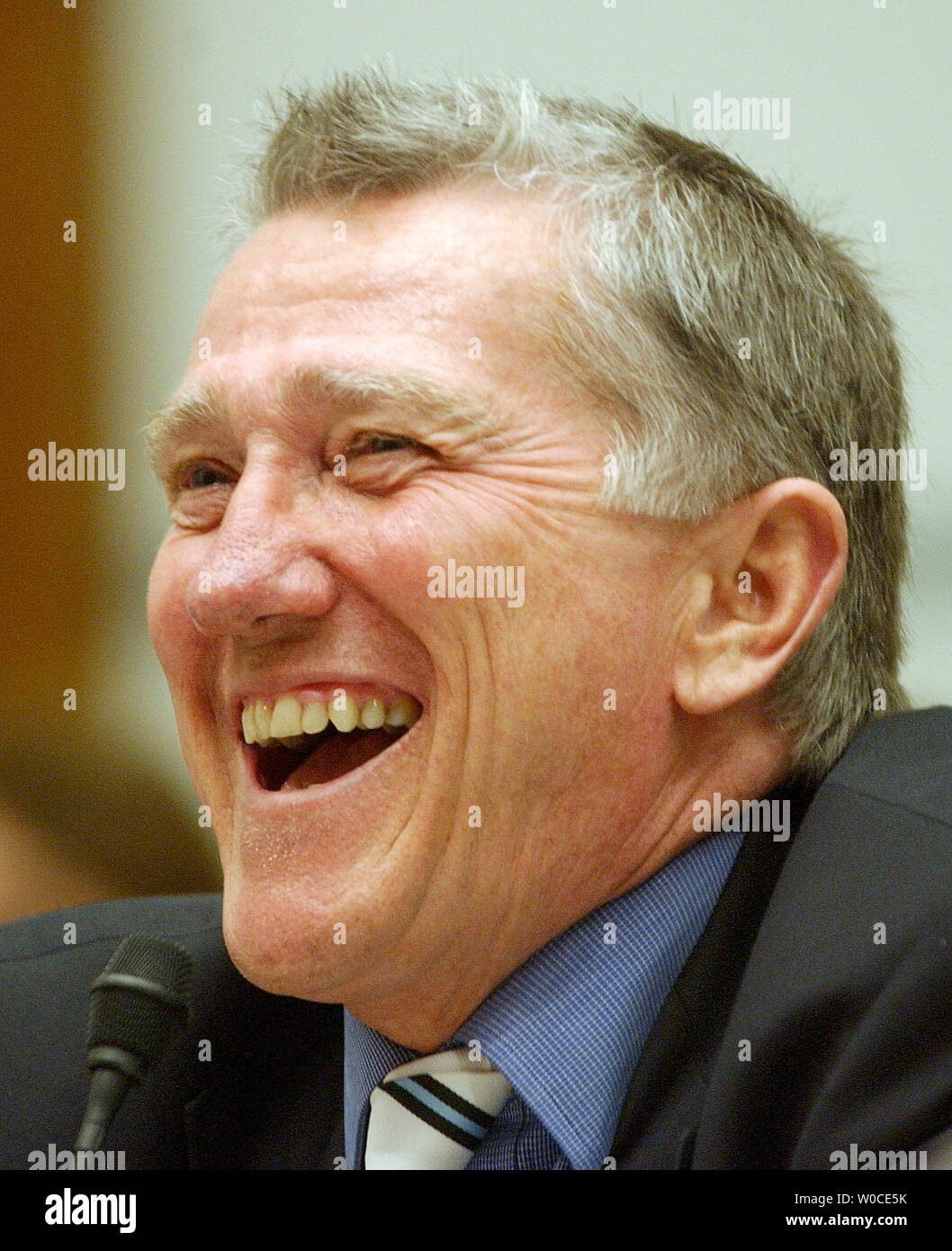John Lehman, commissioner on the 9-11 Commission testifies before the House Government Reform Committee about the 9-11 Commission's recommendations.     (UPI Photo/Roger L. Wollenberg) Stock Photo