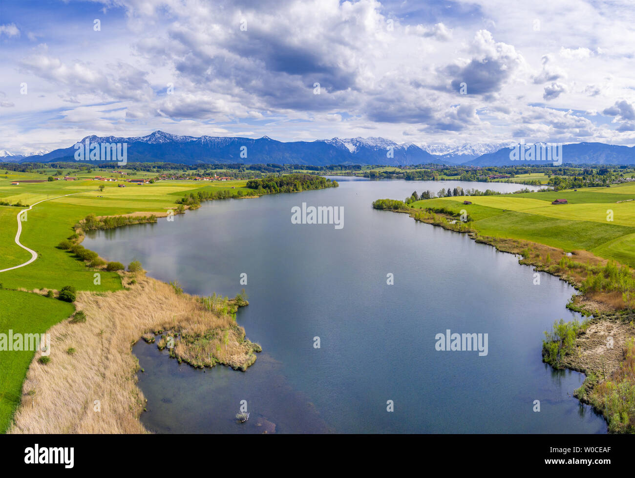View at the Riegsee Lake in Bavaria, Germany Stock Photo