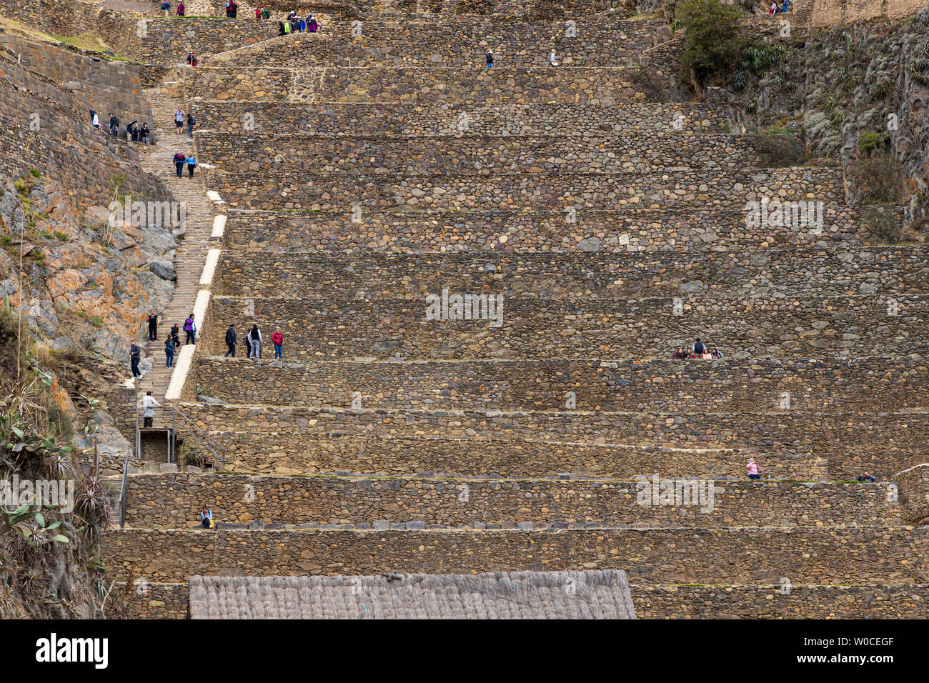 Inka Watana archeological site in Ollantaytambo, Sacred Valley, Peru, South America Stock Photo