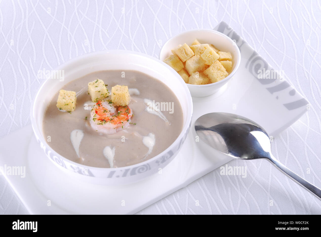 Cream of mushroom soup Stock Photo - Alamy