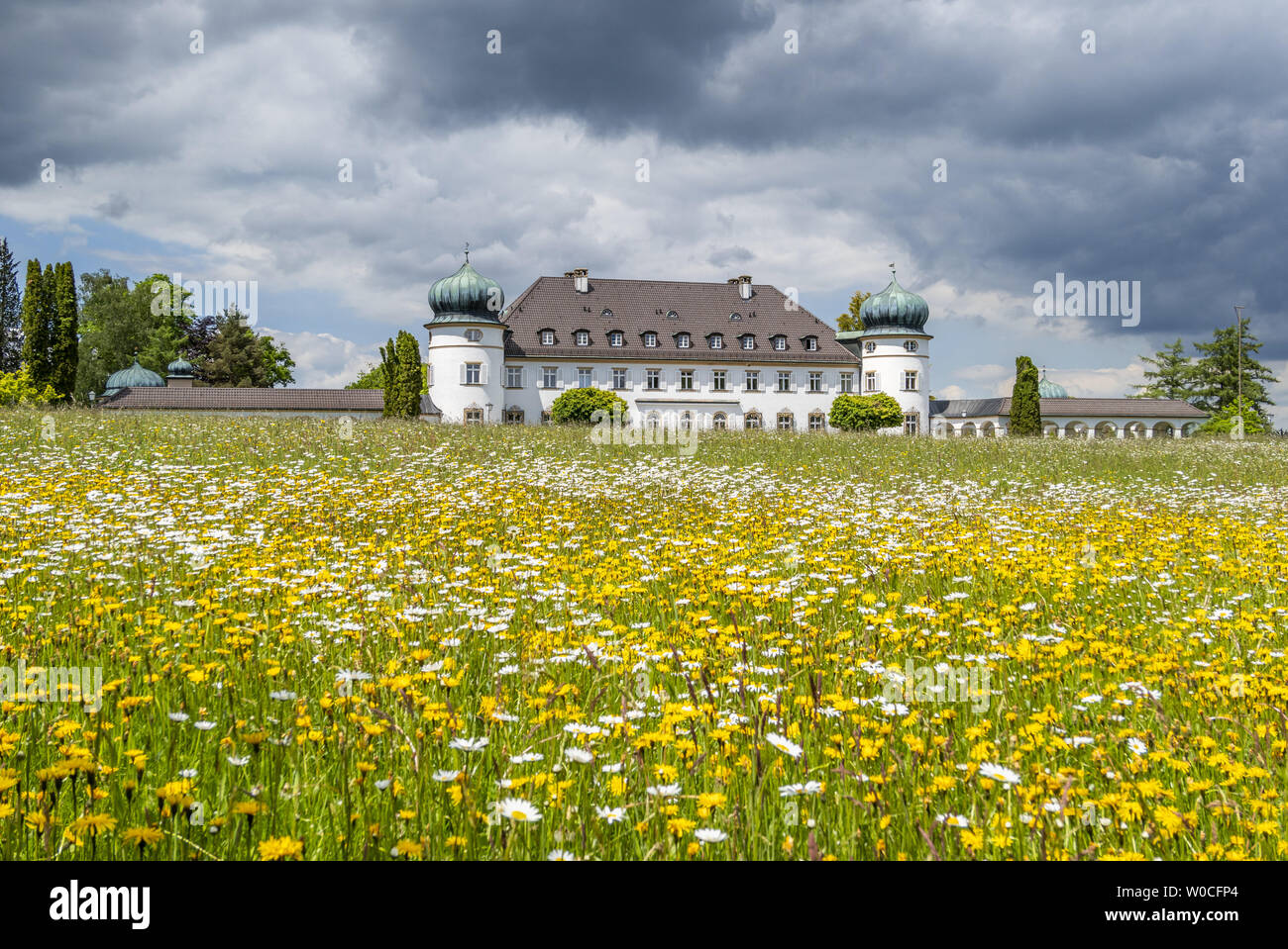 Castle and park Hoehenried, Bavaria, Germany Stock Photo