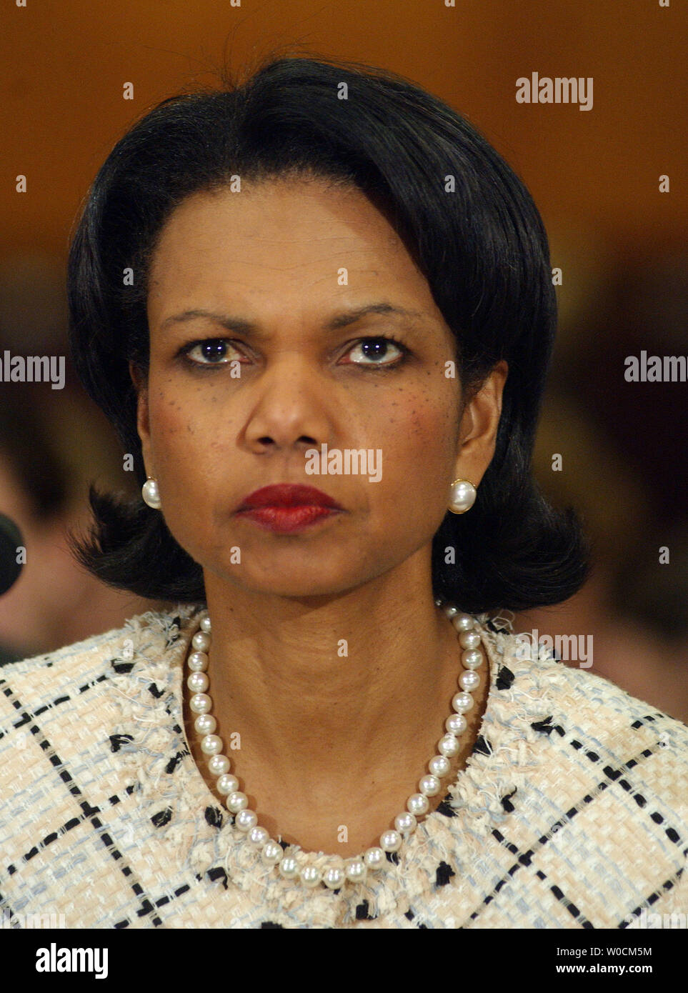 Secretary of State Condoleezza Rice prepares to testify before a Senate ...