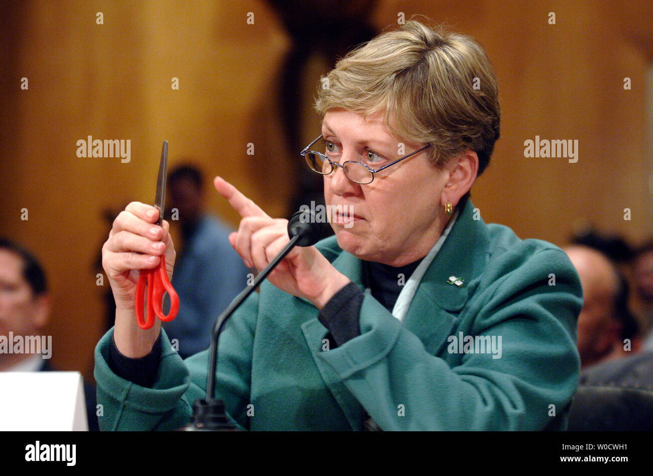 Sets of scissors and a screw driver sit on a table at a Senate Commerce,  Science and Transportation Committee hearing on the Transportation Security  Administration's (TSA) possible changing of the prohibited carry-on