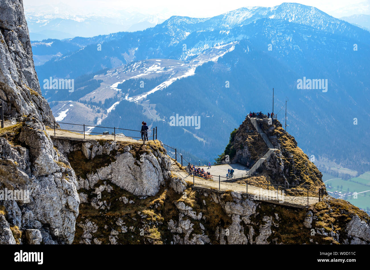 View from Wendelstein mountain by Bayrischzell. Bayern (Bavaria), Germany. Stock Photo