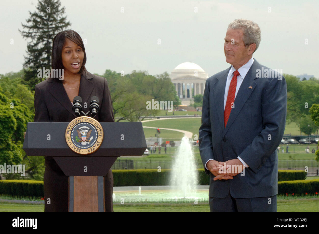 U.S. President George W. Bush awarded Kimberly Oliver 2006 National