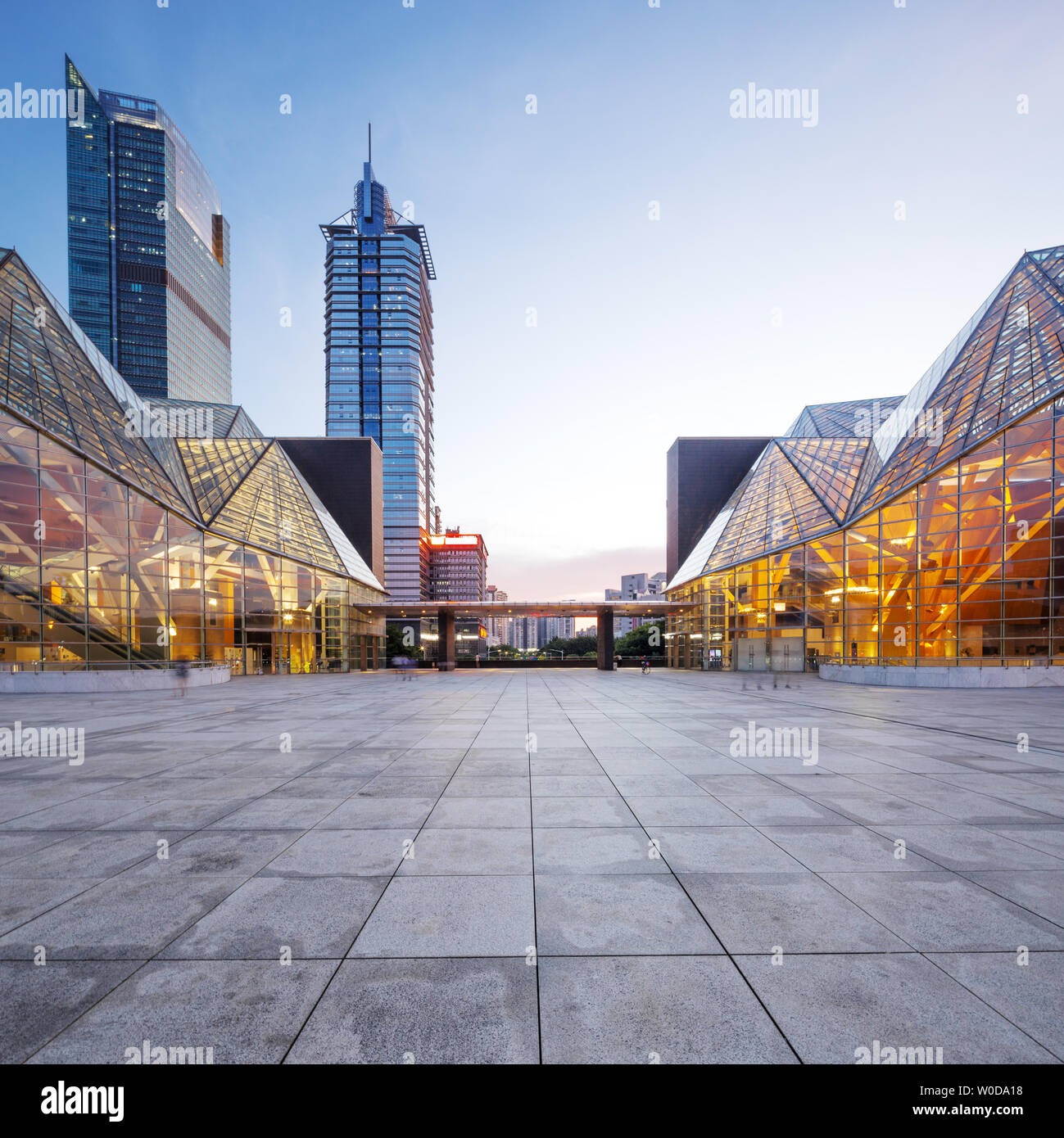 Empty Floor Before Modern Buildings In Zhuhai Stock Photo Alamy