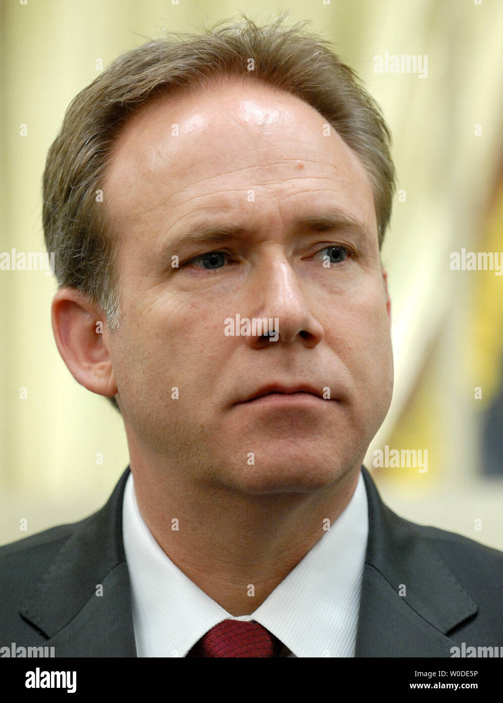 Brian Nagel, deputy director of the Secret Service, appears at a House Appropriations Homeland Security Subcommittee about the challenges of providing protection for officials and investigating financial crimes during a hearing on Capitol Hill in Washington on March 13, 2007. (UPI Photo/Roger L. Wollenberg) Stock Photo