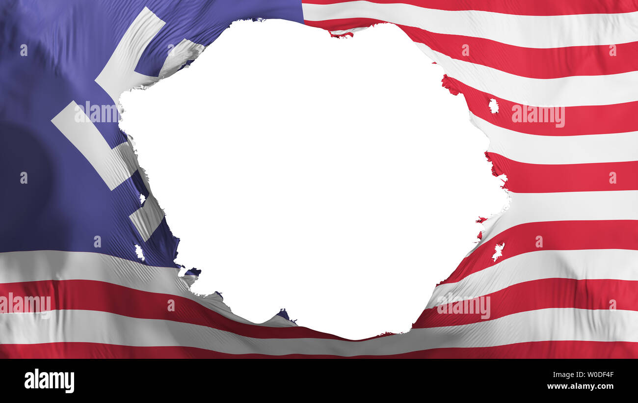 Broken USA swastika flag, white background, 3d rendering Stock Photo
