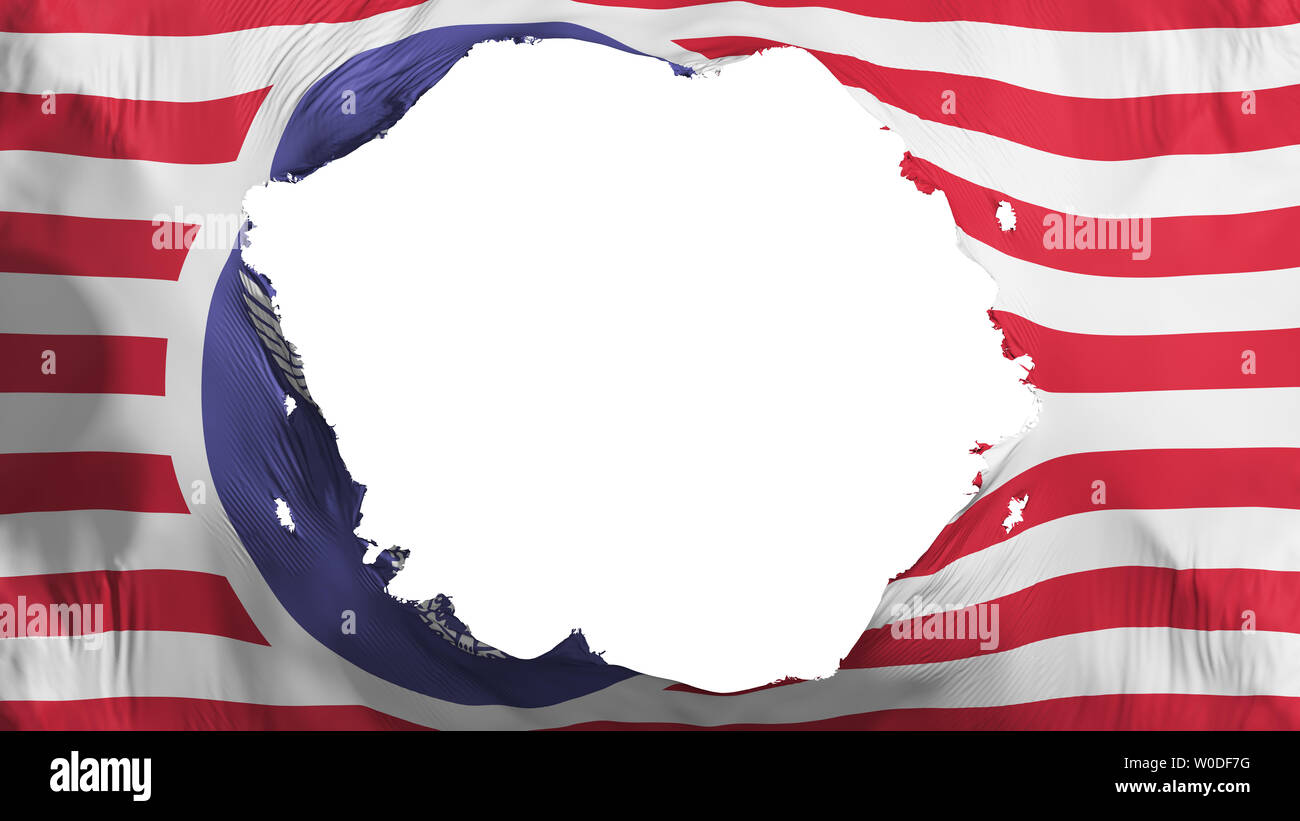 Broken USA nazi flag, white background, 3d rendering Stock Photo