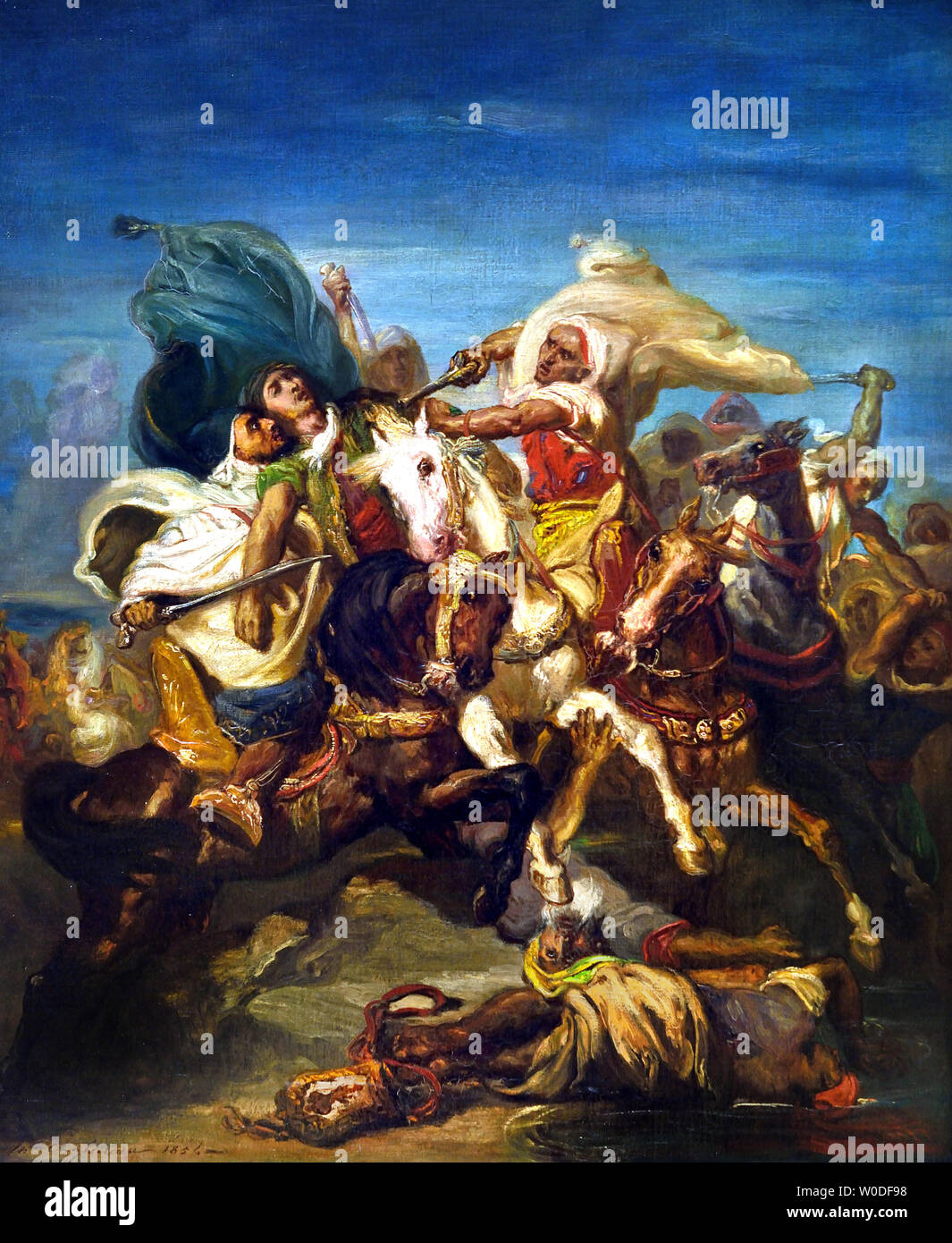 Clash of Arab Horsemen 1854 THEODORE CHASSÉRIAU (1819-1856) France French. Stock Photo