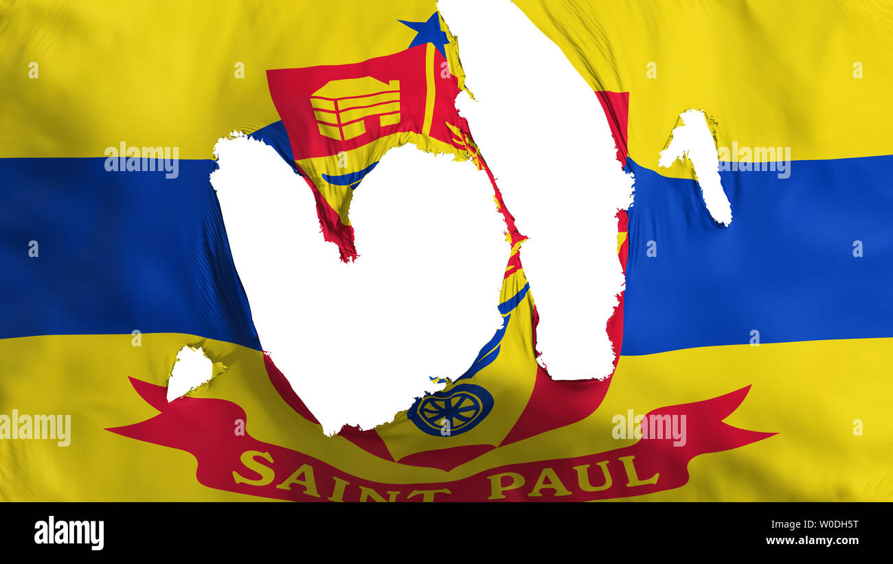 Ragged Saint Paul city city, capital of Minnesota state flag,
