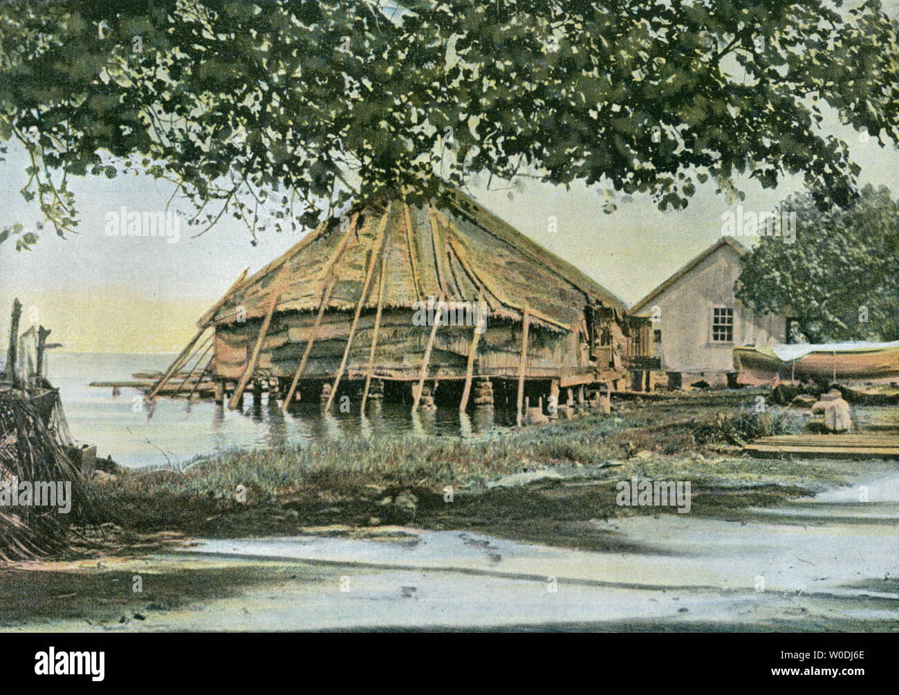 stilt house,south pacific ocean Stock Photo