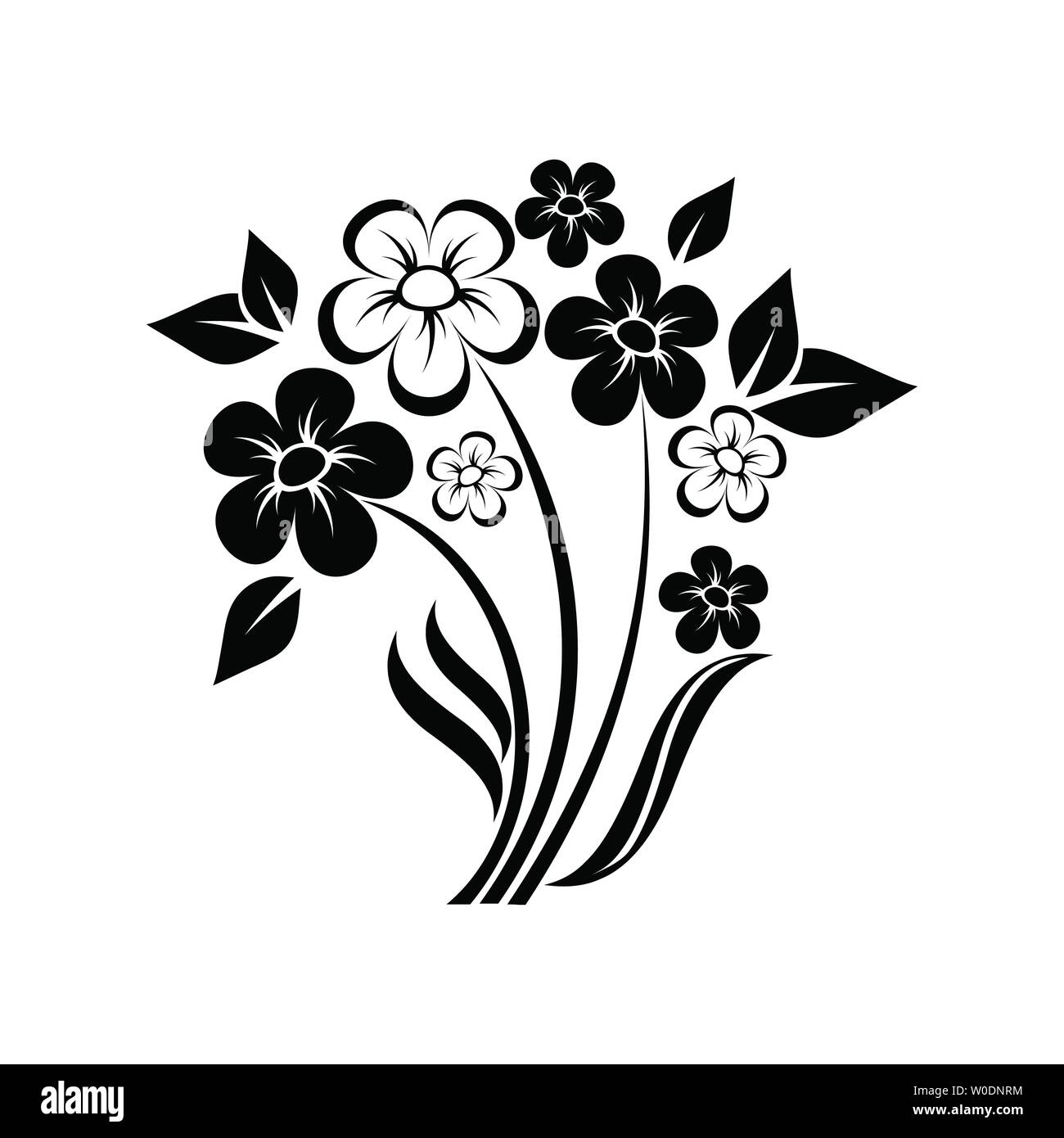 abstract floral composition of wildflowers vector for design Stock ...