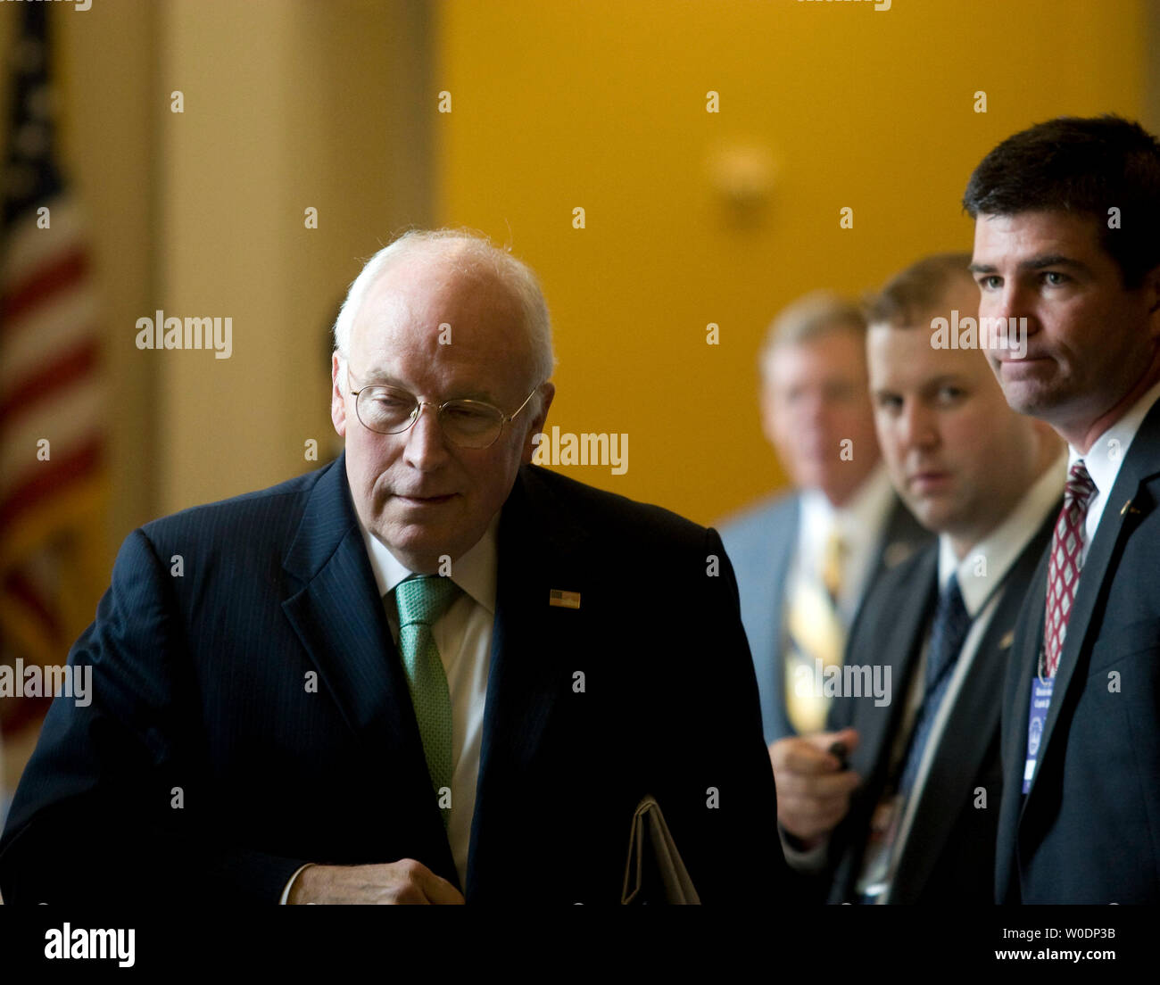 U.S. Vice President Dick Cheney walks past security on Capitol Hill in ...