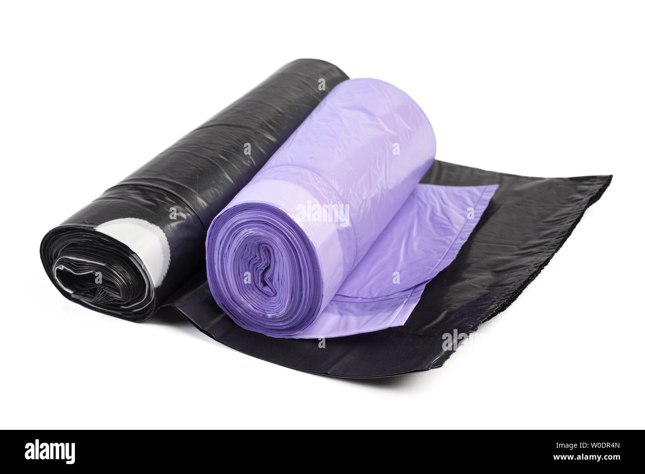roll of plastic garbage bags isolated on white background Stock Photo ...